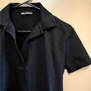 Zara Black Mini T-Shirt Dress